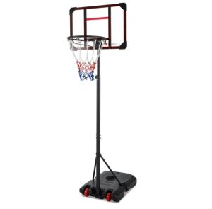 Kids Height-Adjustable Basketball Hoop, Portable Backboard System w/ Wheels 