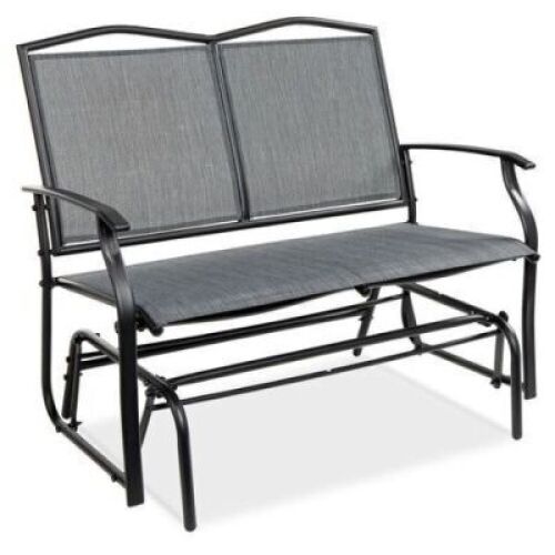 2-Person Patio Loveseat Swing Glider, Bench Rocker w/ Armrests&nbsp;