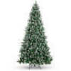 Pre-Decorated Christmas Tree w/ Pine Cones, Flocked Branch Tips 6ft