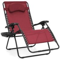 Oversized Reclining Zero Gravity Chair Lounger w/ Cup Holder, Pillow&nbsp;