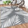 GENIMO Outdoor Rug 8' x 10' Waterproof for Patios Clearance, Reversible Plastic Straw Camping Rug Carpet, Large Area Rugs Mats for RV, Picnic, Backyard, Deck, Balcony, Porch, Beach, Grey&White