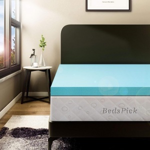 BedsPick Memory Foam Mattress Topper Twin XL 3 Inch Gel Infused Soft Foam Mattress Pad College Dorm Extra Long XL Single Bed Toppers