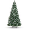 Pre-Decorated Christmas Tree w/ Pine Cones, Flocked Branch Tips 6FT