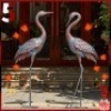 Kircust Garden Crane Statues Patina Heron Decoy, Standing Metal Crane Sculptures Bird Yard Art for Outdoor Decor, Set of 2