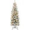 12' Pre-Lit Snow Flocked Artificial Pencil Christmas Tree&nbsp;