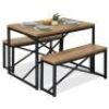 3-Piece Bench Style Dining Furniture Set w/ 2 Benches, Table - 45.5in&nbsp;