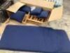 Outdoor Convertible Acacia Wood Futon Sofa w/ 4 Pillows, Removable Cushion - Needs Repair&nbsp;