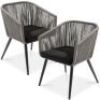 Set of 2 Indoor Outdoor Woven Wicker Patio Dining Chairs, 250lb Capacity&nbsp;