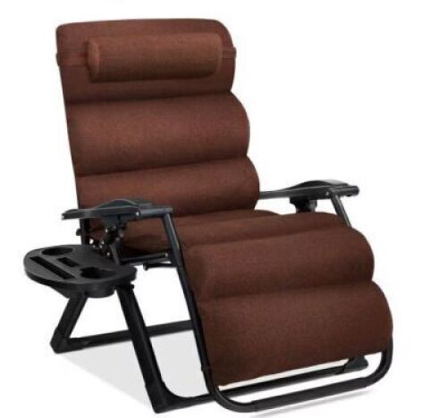 Oversized Zero Gravity Chair, Folding Outdoor Recliner w/ Removable Cushion&nbsp;