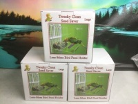 Lot of (3) Tweeky Clean Seed Saver Less-Mess Bird Feed Holder, Large - New