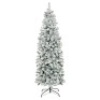 Snow Flocked Artificial Pencil Christmas Tree w/ Stand 7.5ft