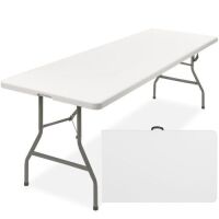 Portable Folding Plastic Dining Table w/ Handle, Lock - 8ft&nbsp;