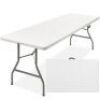 Portable Folding Plastic Dining Table w/ Handle, Lock - 8ft&nbsp;