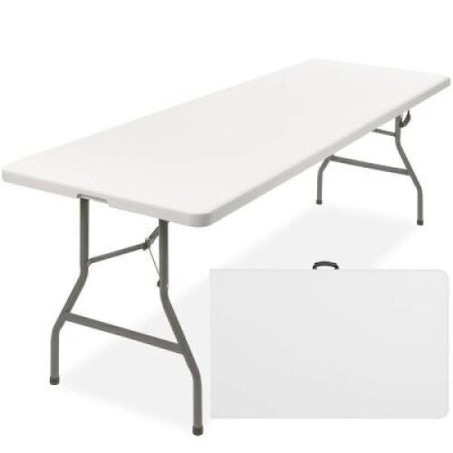 Portable Folding Plastic Dining Table w/ Handle, Lock - 8ft&nbsp;