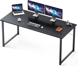 Coleshome 63 Inch Computer Desk, Modern Simple Style Desk for Home Office, Study Student Writing Desk,Black