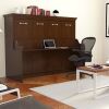 Leto Muro Walnut Full Landscape Wall Bed with Desk, Mattress Not Included