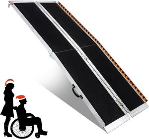 Aluminum Portable Folding Wheelchair Ramp 7FT, Extra Wide 31.3” 