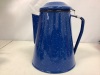 Enamelware 8-Cup Percolator - E-Commerce Return, Missing Knob on Top 