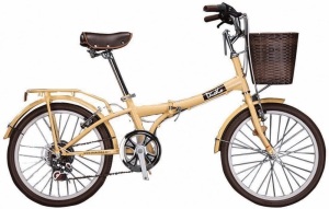 Dioko 20" Cruiser Folding Bike with Basket, Pistache-Ivory - Appears New 