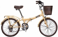 Dioko 20" Cruiser Folding Bike with Basket, Pistache-Ivory - Appears New&nbsp;