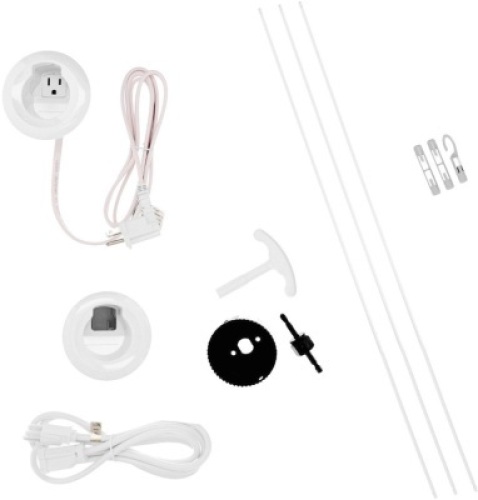 Legrand Wiremold In-Wall Flat Screen TV Power and Cable Concealment Grommet Kit, White - New 