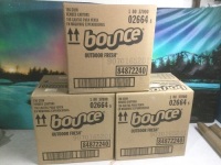Lot of (3)&nbsp;Bounce Dryer Sheets,&nbsp;156 Coin Vending Packs Per Case - New&nbsp;