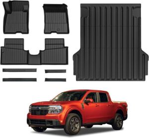Mabett Truck Bed Mat Floor Mats and Door Sill Protectors for Ford Maverick Hybrid 2022-2023