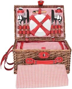 Wicker Picnic Basket Set for 4 