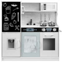 Pretend Play Kitchen Wooden Toy Set for Kids with 11 Accessories