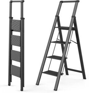 WOA WOA Portable Lightweight Aluminum 4 Step Ladder