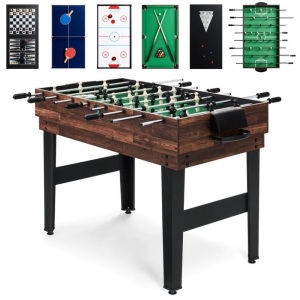 10-in-1 Combo Game Table Set w/ Pool, Foosball, Ping Pong, Chess - 2x4ft 