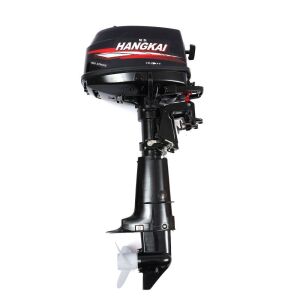 HANGKAI Outboard Motor, 6 HP 2-Stroke Outboard Motor Tiller Shaft Inflatable Fishing Boat Marine Engine Water Cooling CDI System