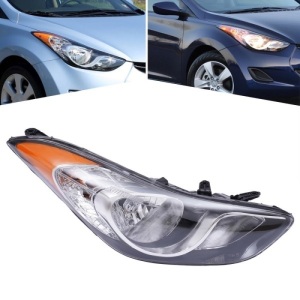 CNCEST Housing Headlight Headlamp Fits 2011 2012 2013 Elantra 92101-3Y000 Sedan 4Door Black Halogen Right Headlight