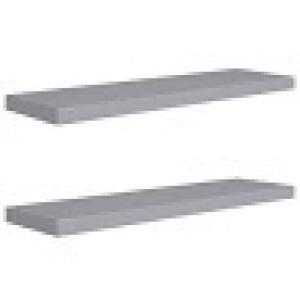 lhcer floating wall shelves 2 pcs high gloss gray 35.4" X 9.3" X 1.5" mdf