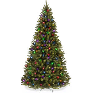 Pre-Lit Artificial Spruce Christmas Tree w/ Multicolored LED Lights 6ft