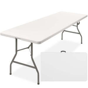 Portable Folding Plastic Dining Table w/ Handle, Lock - 8ft