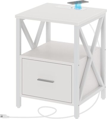 Rolanstar Nightstand with Charging Station 