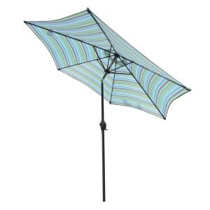 8.6ft Outdoor Patio Market Umbrella with 6 Ribs Push Button Tilt and Crank