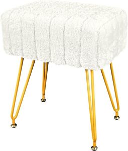 Soft Faux Fur Vanity Stool 