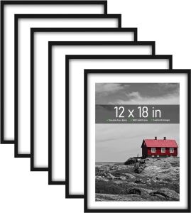 PEALSN 12 x 18 Picture Frames, Black, Set of 6