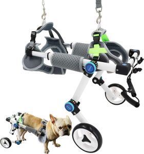 HobeyHove Adjustable Pet Wheelchair for Back Legs, XSLW