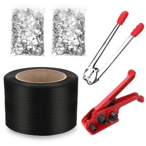 Pallet Packaging Strapping Banding Kit Tensioner Tool Sealer, 3200' Length x 1/2" Wide Coil Reel for Packing 