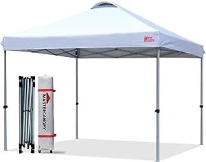 MASTERCANOPY Durable Ez Pop-up Canopy Tent with Roller Bag (10x10, White)