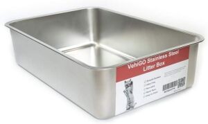 VehiGo Extra Large Stainless Steel Cat Litter Box