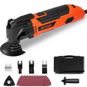 VEVOR Corded 2.5 Amp Oscillating Saw Tool with LED Light, 6 Variable Speeds, 3.1° Oscillating Angle, 11000-22000 OPM