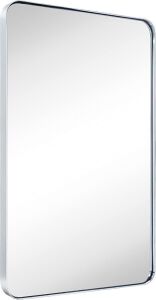 GRACTO Chrome Metal Framed Mirror 24x36''