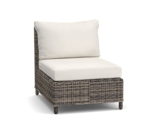 Torrey Wicker Square Arm Loveseat Chaise Outdoor Sectional Components