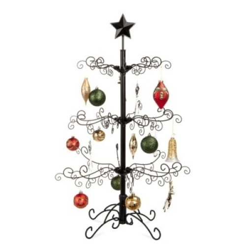 Wrought Iron Christmas Tree Ornament Display w/ Easy Assembly, Stand - 3ft&nbsp;