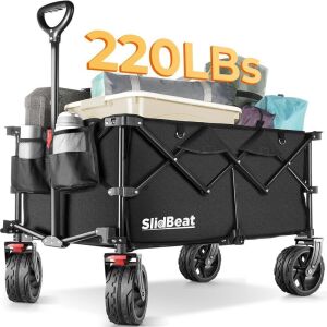 SlidBeat Folding Wagon with Big Universal Wheels 