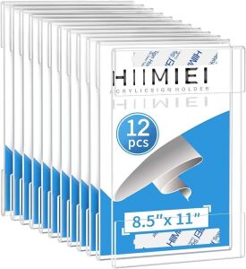 HIIMIEI 8.5x11 Acrylic Wall Sign Holder, 12 Pack 